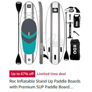 Roc Inflatable Stand Up Paddle Boards with Premium SUP Paddle Board Accessories