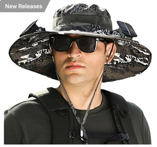 Wide Brim Solar Fan Outdoor Fishing Hat